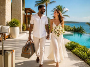 Honeymoon packages vendor at the Rochester Wedding Expo offering romantic getaway options for newlyweds